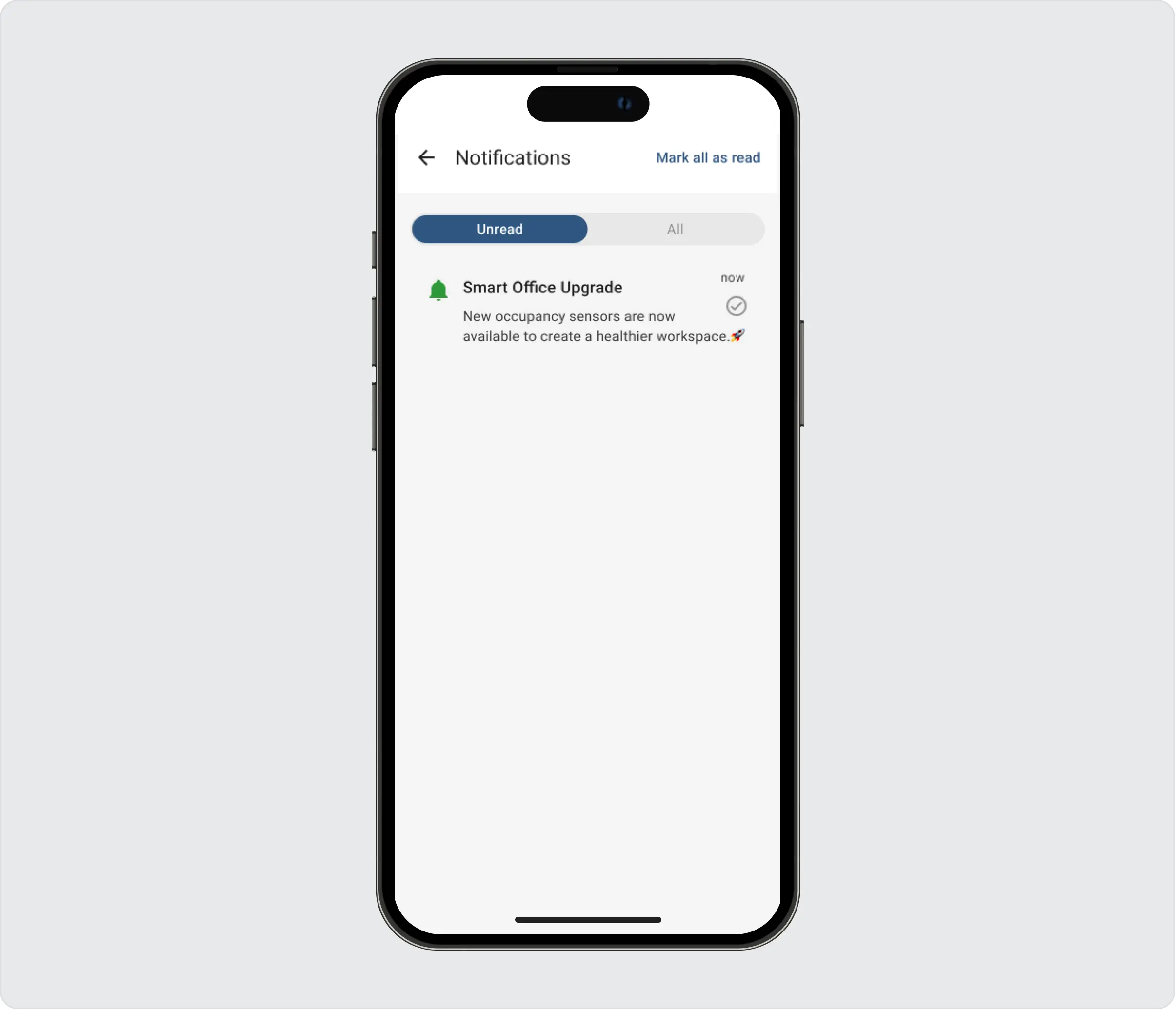 屏幕上带有事物板通知的智能手机