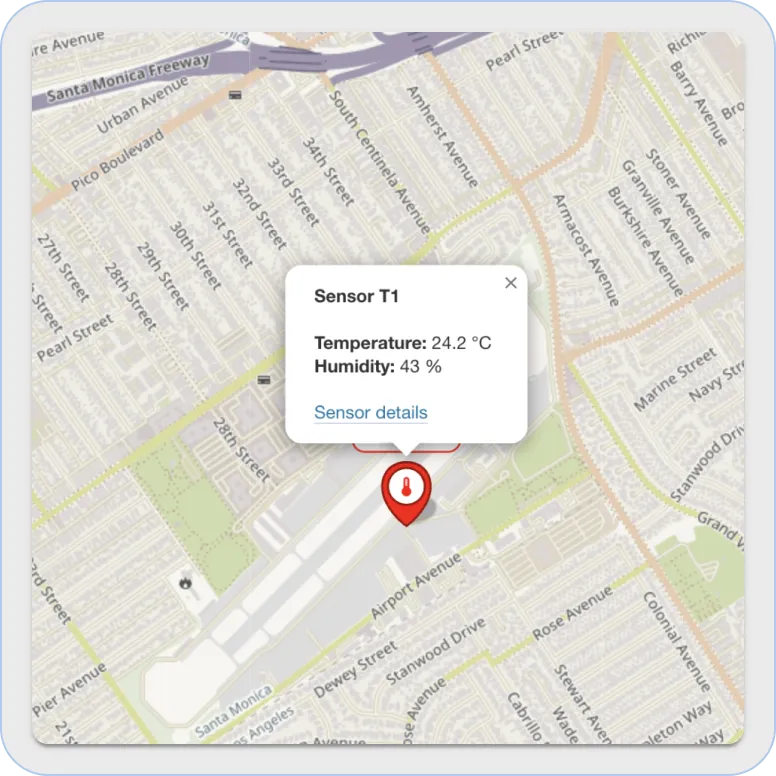 Thingsboard sensor map widget