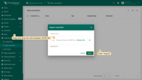 将下载的JSON文件（包含上行数据转换器配置）拖放到导入窗口，然后点击导入。