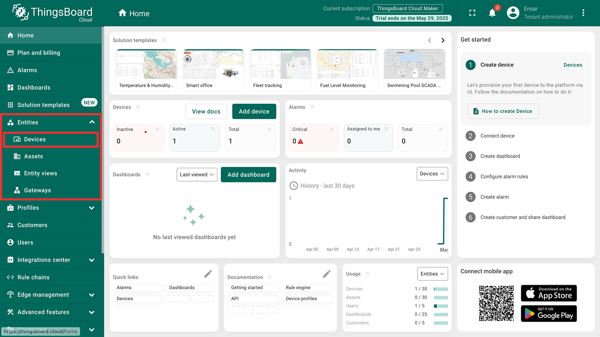 Create Device on ThingsBoard 1