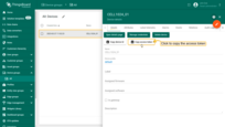 设备已创建。打开设备详情，点击“复制访问令牌”按钮复制自动生成的 <b>访问令牌</b>。