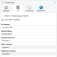 Click on added device, on the right sidebar, select "Properties" tab and click on "IP" button. Select "Use a static IP address" option and fill in "IP Address", "Subnet Mask", "Default Gateway" fields with your corresponding controller (you can find controller IP address on the built-in display) and network settings.