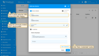 使用VIBit传感器BLE MAC地址作为名称（如 "F4B3B1A1EFAC"）。在“设备配置”字段中选择此前创建的 MQTT 配置。点击 下一步：凭证 按钮。