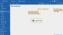 Once you have created the dashboard, it will be automatically opened. You can configure it by adding widgets. Click the <b>"Save"</b> button to save the changes.