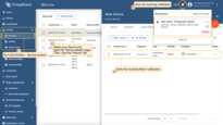 To verify the received Alarm notification, go to the <b>Entities > Devices</b> section, open the <b>"Device details"</b> page and select the <b>“Alarm”</b> tab. You also can view the incoming Alarm notification in the Notification center.