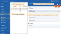 Go to the <b>Entities > Devices</b> section. You can create a new device or edit the existing one. On the <b>"Device details"</b> page, assign newly created (or updated) <b>Device profile</b> to this device. Click the <b>“Apply changes”</b> button.