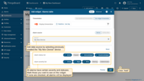 在「设备」字段指定「My New Device」为数据源。配置筛选器：所有告警有严重程度和状态，勾选要在部件中显示的。若不勾选则显示全部；