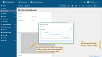 恭喜，已添加告警部件！默认新部件自上而下堆叠。拖拽「时间序列图表」部件到右上角，为「告警表格」腾出空间；