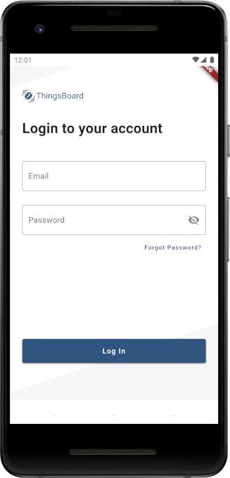 Android login screen Android login screen