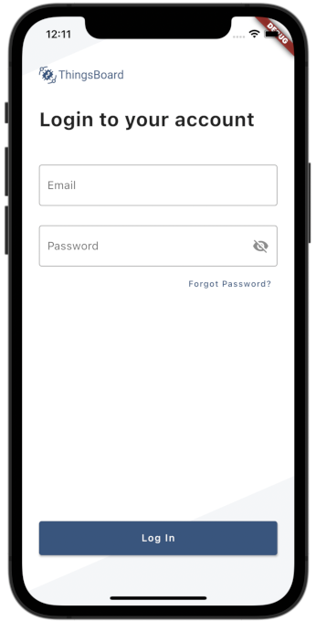 iOS login screen iOS login screen