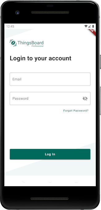Android login screen