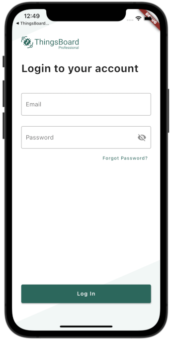 iOS login screen