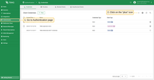 进入 Authentication > Credentials 页面，点击表格右上角的 "+"