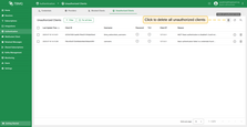 To delete all unauthorized clients click on the "Delete" icon in the top right corner of the table.
