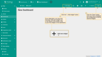 Once you have created the dashboard, it will be automatically opened. You can configure it by adding widgets. Click the <b>"Save"</b> button to save the changes