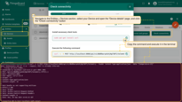 To test if the rule and node are working, navigate to the <b>Entities > Devices</b> section, find your <b>Device</b> and open the <b>"Device details"</b> page. Click the <b>"Check connectivity"</b> button. Trigger the <b>Alarm Rule</b> by executing the corresponding command in the terminal.