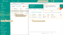 To verify the received Alarm notification, go to the <b>Entities > Devices</b> section, open the <b>"Device details"</b> page and select the <b>“Alarm”</b> tab. You also can view the incoming Alarm notification in the <b>Notification center</b>.