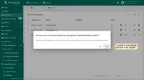 To confirm the change, click the <b>"Yes"</b> button in the pop-up window. After confirmation, the dashboard group and all dashboards within it will be made public and accessible to others.
