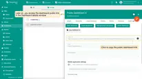 You can also access the dashboard public link in the <b>Dashboard details</b> window. <i>Note: the link is available only within the group.</i>