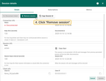 To delete client session click on the button "Remove session". Note, that only disconnected clients can be removed.