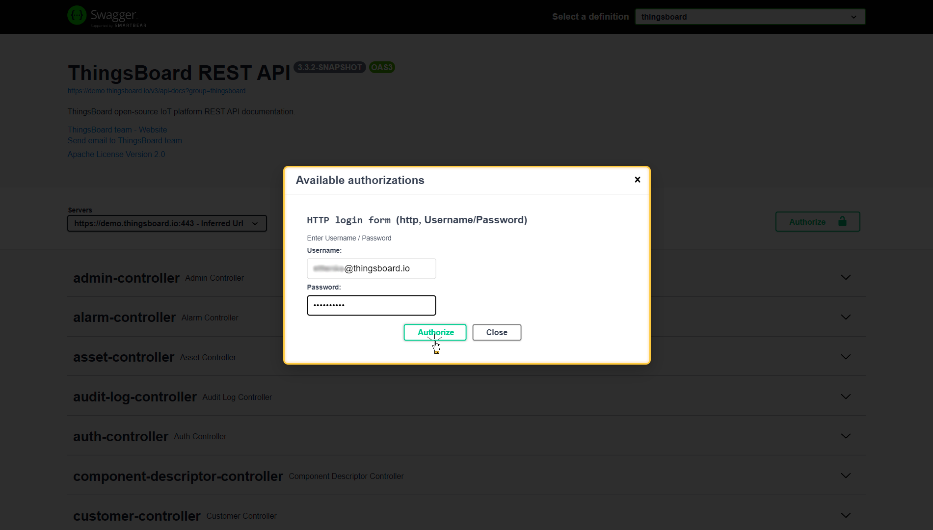 REST API ThingsBoard REST API ThingsBoard