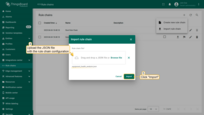 在打开的窗口中上传包含规则链配置的 JSON 文件，然后点击「<b>Import</b>」。