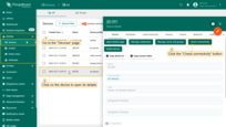 进入「Devices」页面。选择「Indoor Air Quality Sensor」设备，在「Device details」窗口中点击「Check connectivity」按钮；