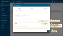 <b>Condition type：</b>Duration。<b>Dynamic value：</b><b>Argument</b>highTemperatureDurationThreshold。<b>Time unit：</b>minutes。<br>点击<b>Save</b>保存。