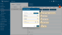 在<b>Device Credentials</b>窗口中，选择<b>MQTT Basic</b>凭证类型，并指定client ID、username和password。点击"<b>Save</b>"。