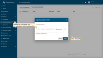 在打开的窗口中，上传包含字段计算配置的JSON文件，然后点击导入。