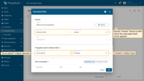 将字段计算应用于tracker配置文件，使其对使用它的所有设备运行。<br>传播路径到关联实体：关系方向：向上到父实体；关系类型：Contains