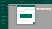 选择行为类型"Divider"可将仪表板分为左右两个独立部分。您可以使用固定像素值或屏幕宽度百分比来配置这些子布局的宽度。