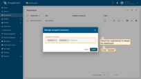 选择要分配该仪表板的客户，点击“Update”。