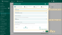 Only the <b>Name</b> field is required; all other settings are optional. Click "<b>Add</b>" to create the device profile.