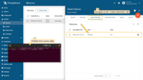 使用<b>Terminal</b>发布时间序列数据。发送的数据将显示在设备的<b>Latest telemetry选项卡</b>中。