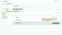 进入 "Flows" -> "My first flow"，在 "Destinations" 行点击 "Link Destination" 按钮。