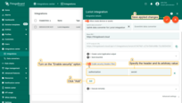 To do this, turn on the "<b>Enable security</b>" option. Click "<b>Add</b>" and enter an arbitrary value for the "<b>Header</b>" and "<b>Value</b>" fields. Then, save the changes.