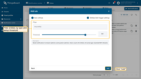 触发器筛选器可按实体类型并设置阈值进行筛选。点击“添加”。