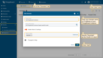 进入“Domains”选项卡并点击“plus”图标，输入ThingsBoard实例的域名或IP，指定“OAuth 2.0 client”为“Keycloak”，再次点击“Add”确认添加域名。