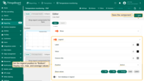 - Set the legend position to <b>Bottom</b>.<br>- Display <b>Min</b>, <b>Max</b>, and <b>Average</b> values.<br>- <b>Save</b> the component.