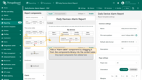 - Drag the <b>Alarm table</b> component into the content area of your report.