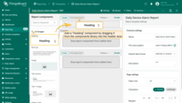 - Locate it in the <b>report component library</b> and drag it into the <b>header content area</b> of your report.