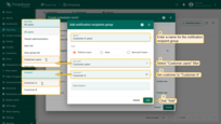 - Enter a <b>name</b> for the notification recipient group.<br>- Select <b>Customer users</b> filter. <br>- Set <b>Customer</b> to <b>Customer A</b>.<br>- Click "<b>Add</b>".