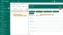 Open "<b>Device details</b>" window and click the "<b>Manage credentials</b>" button;
