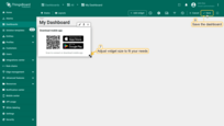 调整部件大小以满足需求。调整完成后点击"Save"保存仪表板；