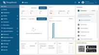 登入您的ThingsBoard账户并导航至"主页"。您会在右下角找到用于连接移动应用的二维码。