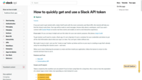 在"How to quickly get and use a Slack API token"页面向下滚动，找到"Create a pre-configured app"；