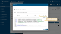 为您的自定义操作输入JavaScript函数。