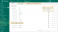 使用左侧主菜单导航到"Widgets bundle"页面。点击屏幕右上角的"+"图标，从下拉菜单中选择"Create new 部件 bundle"选项；