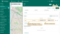 选择数据源——可以是设备、实体别名或函数。定义坐标键。默认ThingsBoard使用latitude和longitude属性作为标记的坐标键。若实体使用不同键名，请在此更新。应用更改。